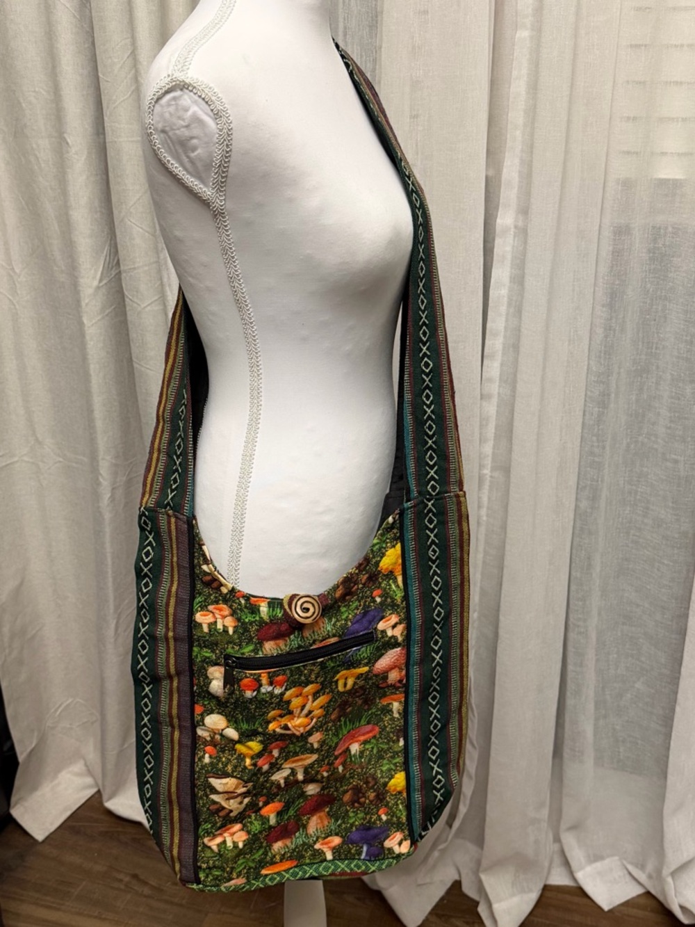 Kathmandu Mushroom Print Crossbody Bag - Picture 2 of 11